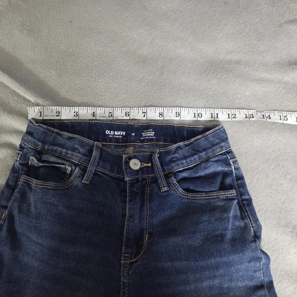 Old Navy Jeans Girls 10 Blue High Rise Rockstar Jegging Skinny Stretch Denim